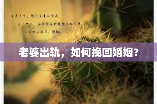 老婆出轨，如何挽回婚姻？