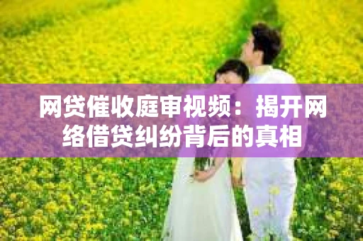 网贷催收庭审视频：揭开网络借贷纠纷背后的真相