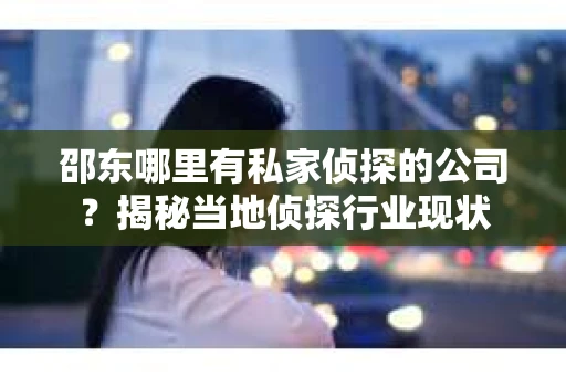 邵东哪里有私家侦探的公司？揭秘当地侦探行业现状