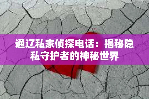 通辽私家侦探电话：揭秘隐私守护者的神秘世界