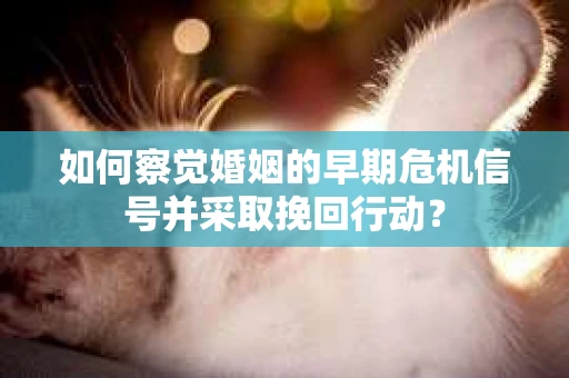 如何察觉婚姻的早期危机信号并采取挽回行动？