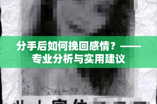 分手后如何挽回感情？——专业分析与实用建议